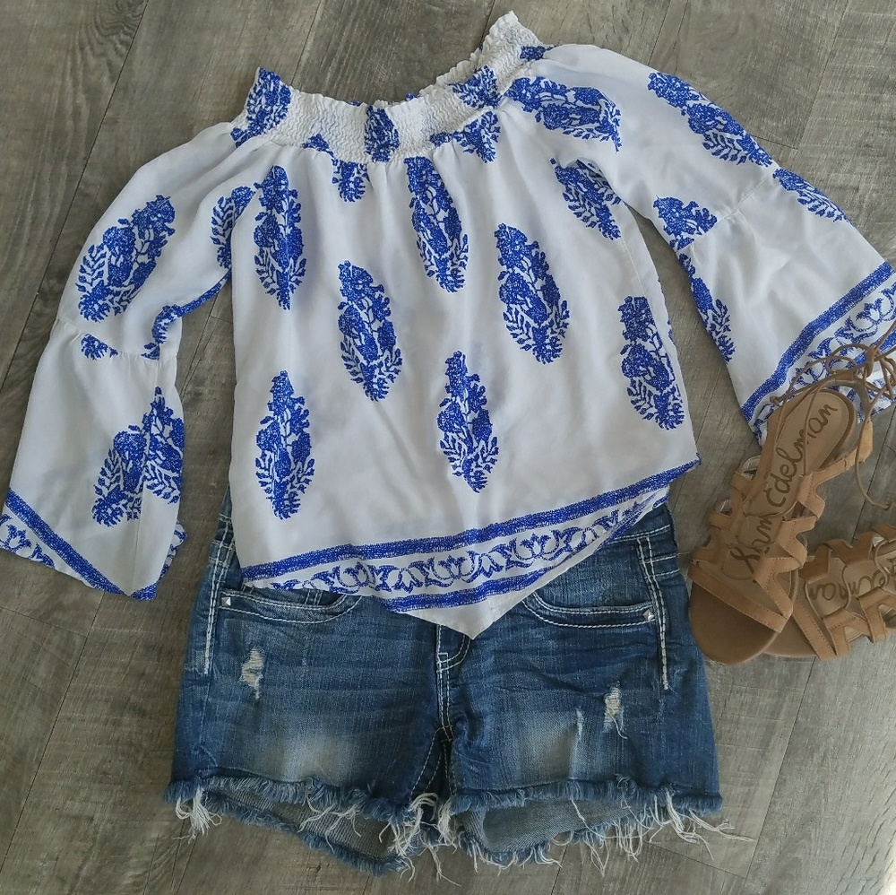 Boutique// Smocked Off Shoulder Top